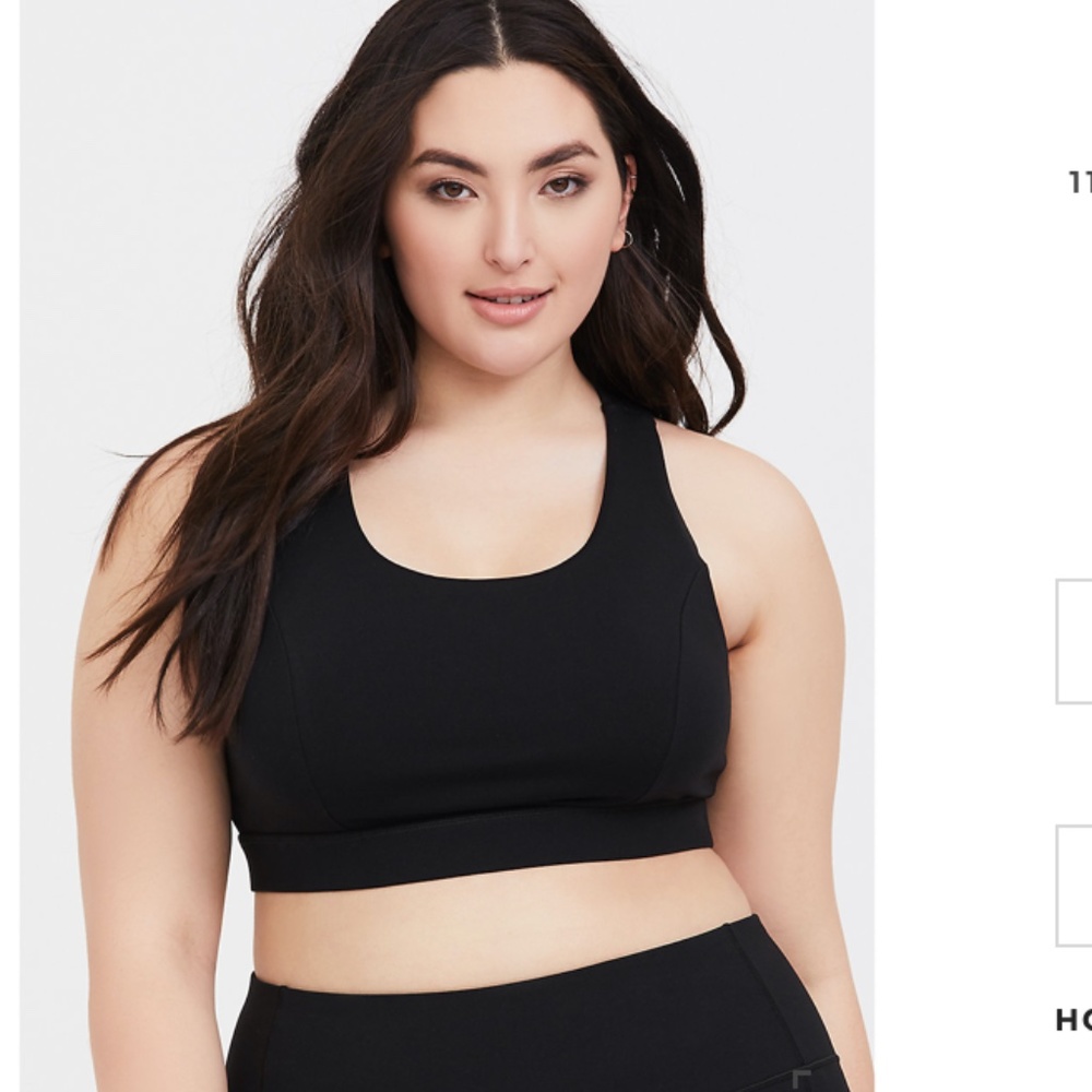 TORRID BLACK STRAPPY WICKING SPORTS BRA